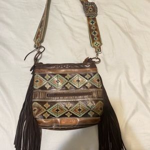Western leather cowhide purse